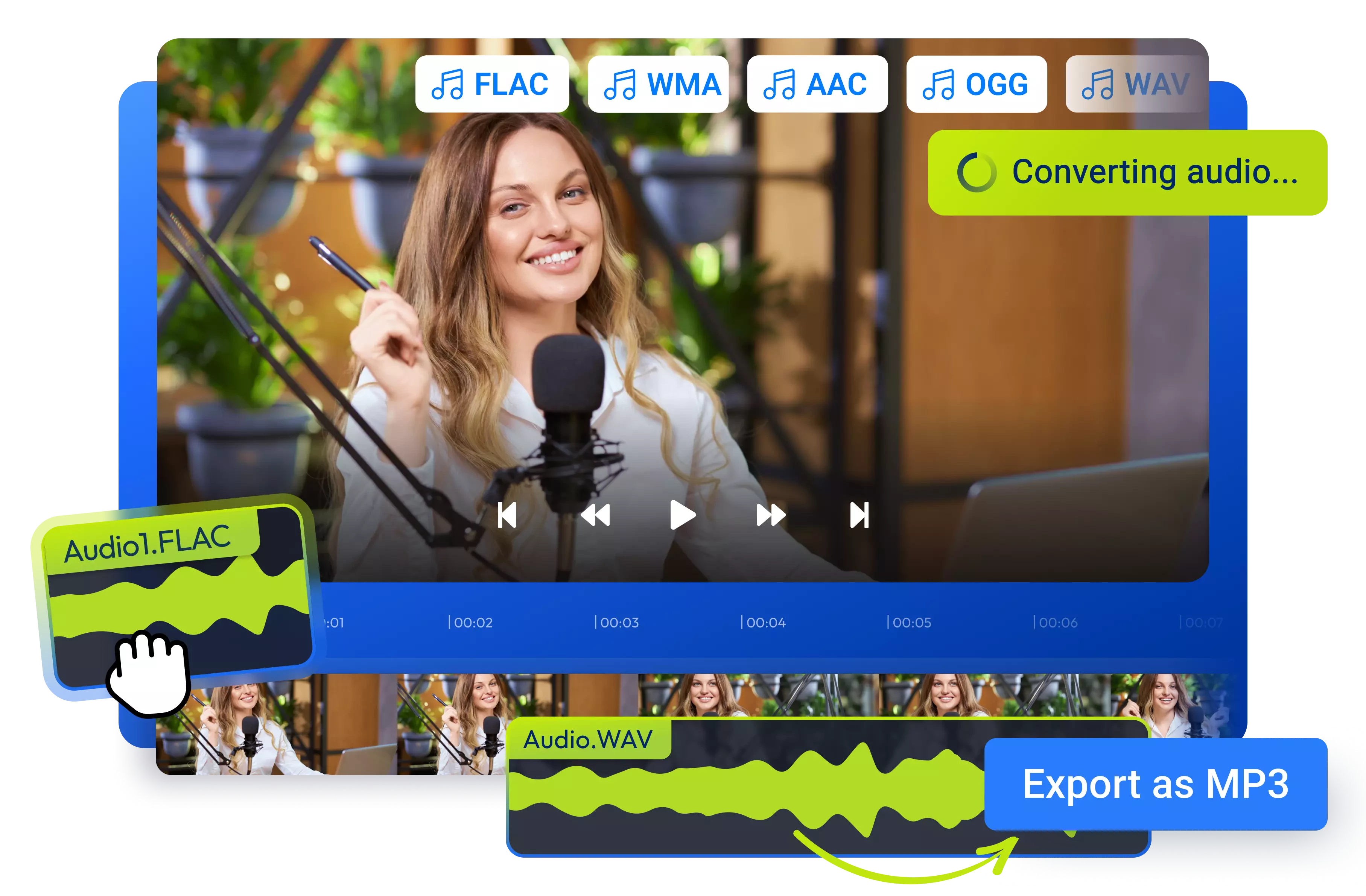 Convertisseur audio en ligne avec Flixier