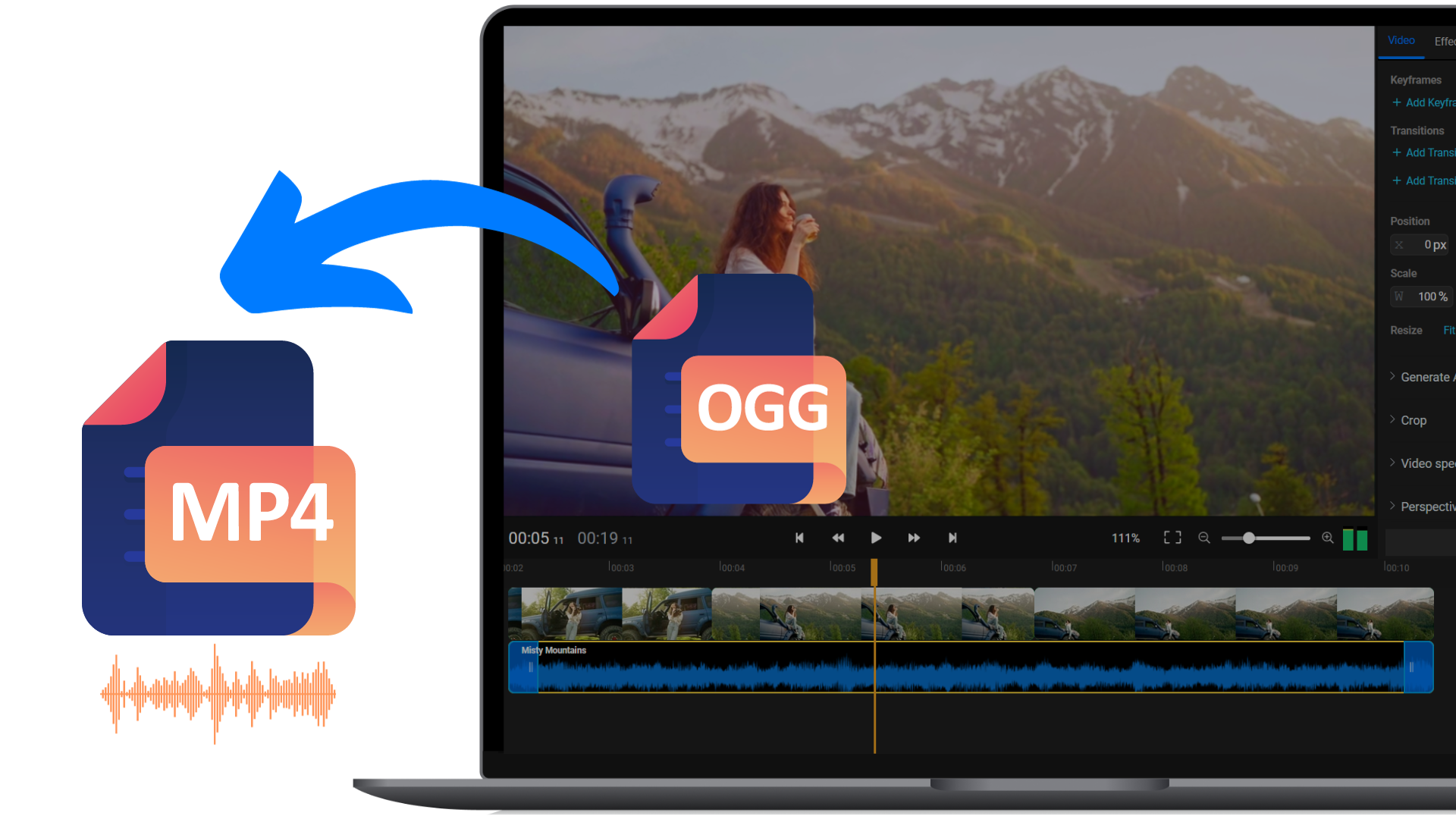 Convert OGG to MP4 in your web browser Fast & easy Flixier