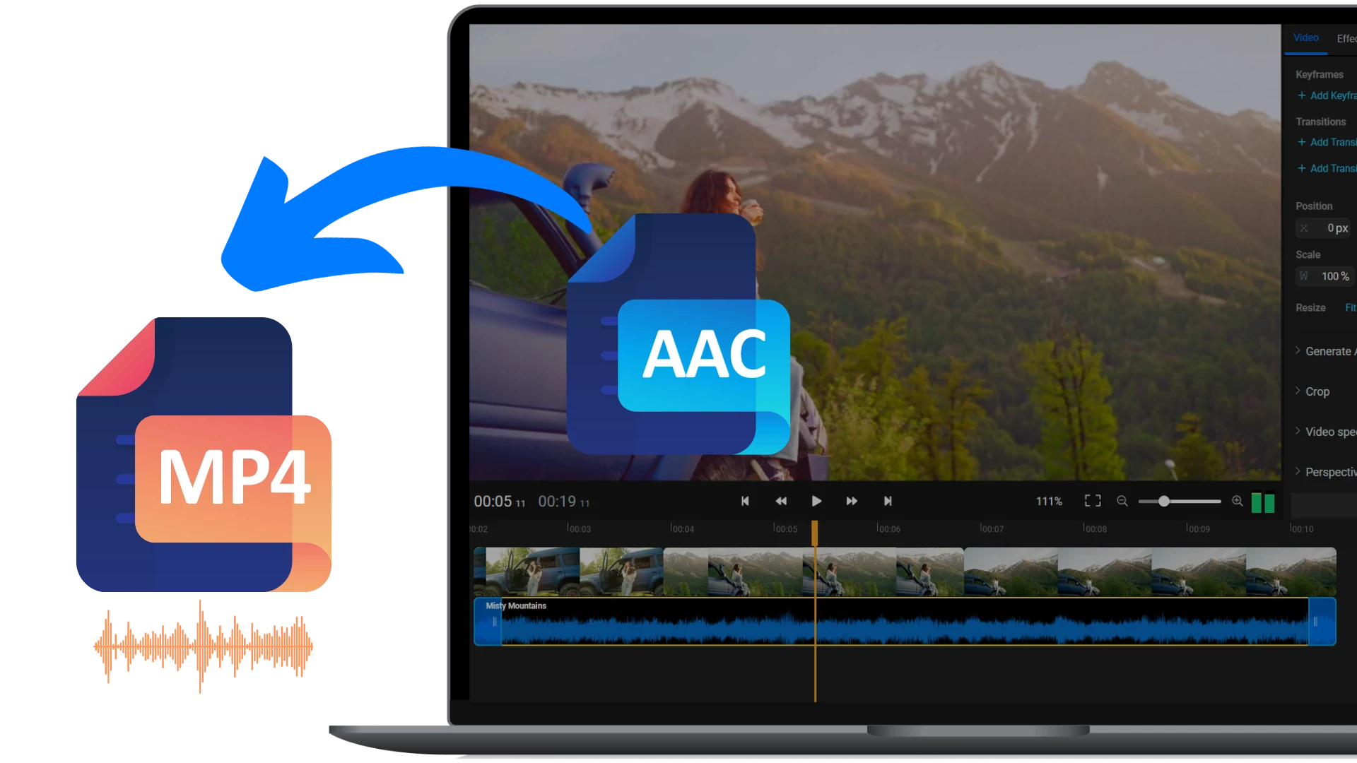 Convert AAC to MP4