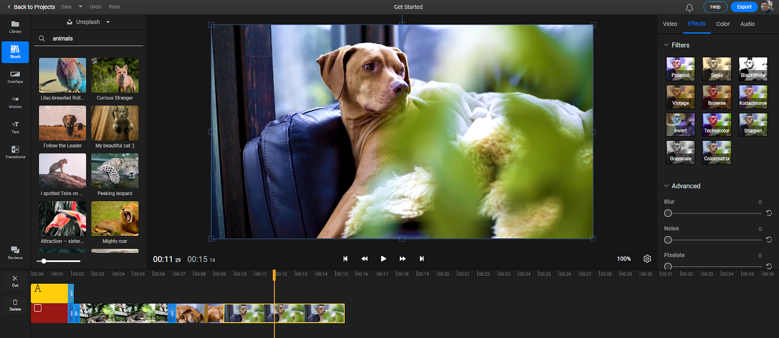 Flixier video editing interface