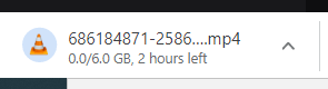 A screenshot of a VOD download bar with 2 hours left.