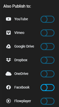A list of online platforms that Flixier can publish your  videos to after exporting them.