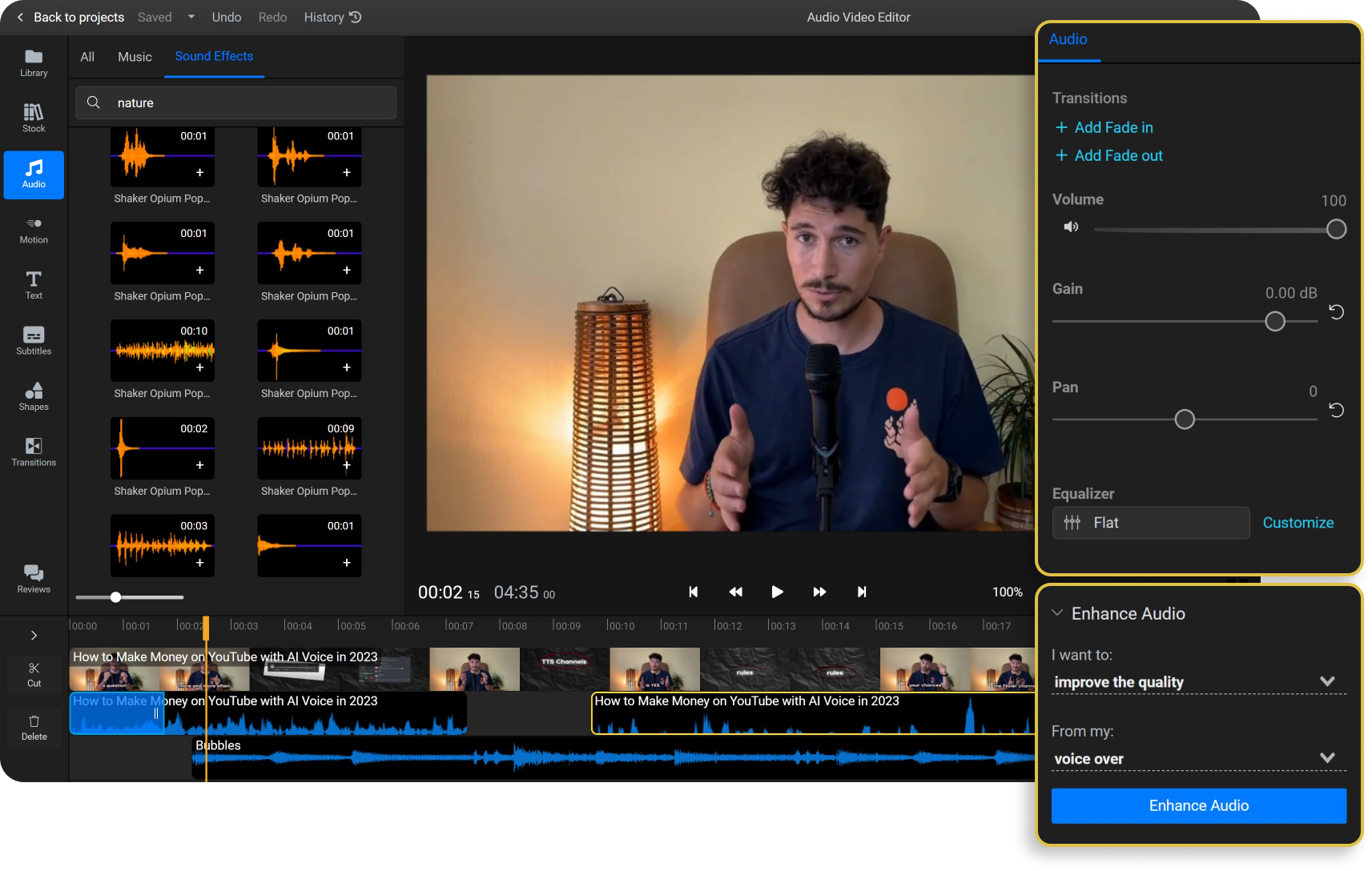 Video and Audio Editor Online Make Your Videos Sound Better Flixier