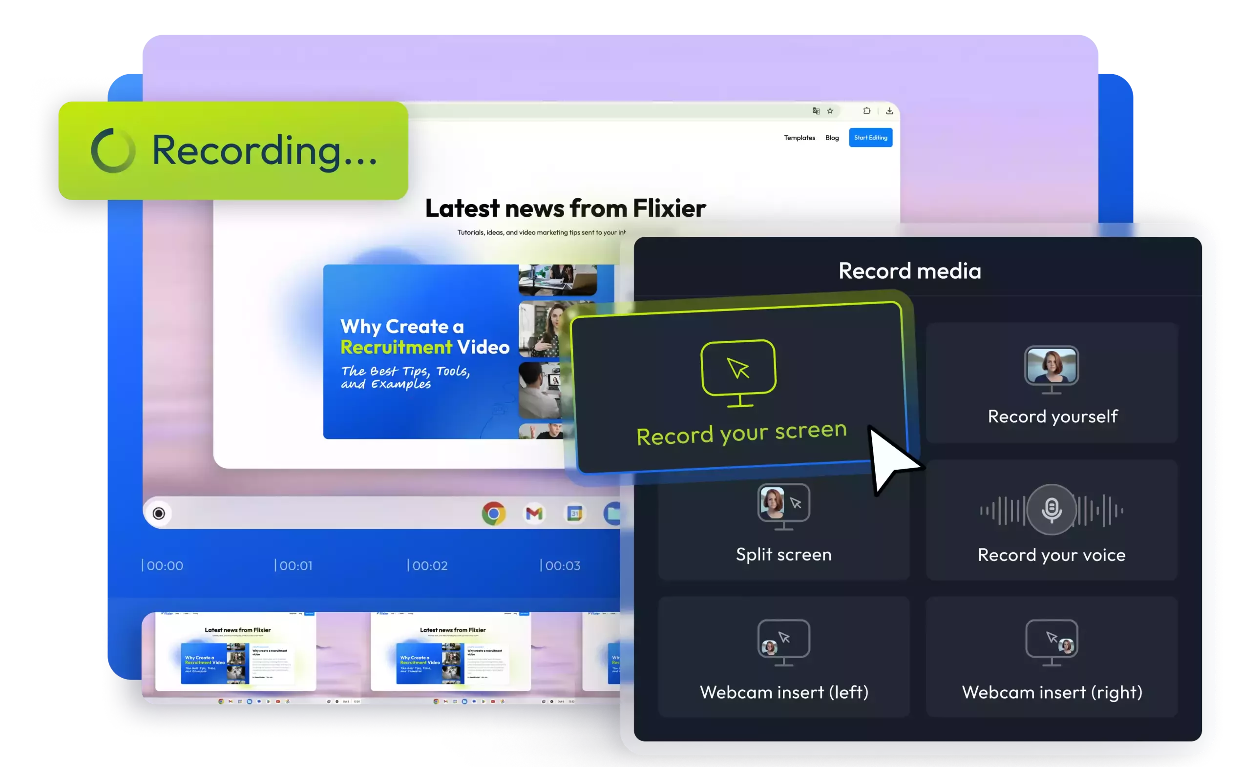 Screen Record on Chromebook Online Screen Recorder Flixier - Main Image