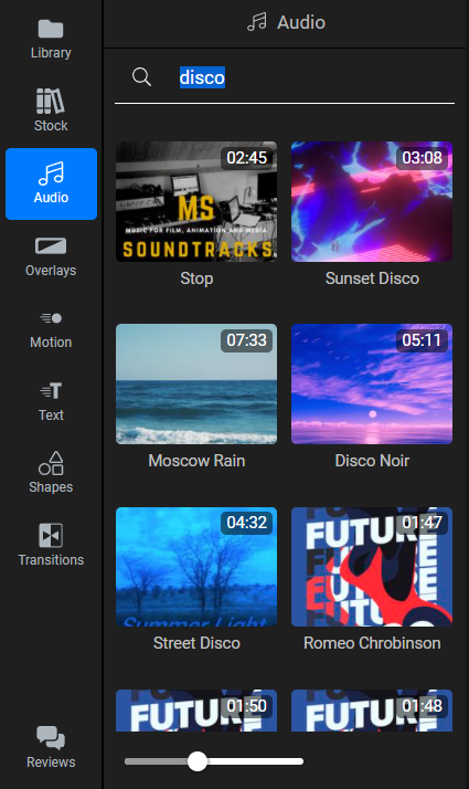 Flixier stock music library