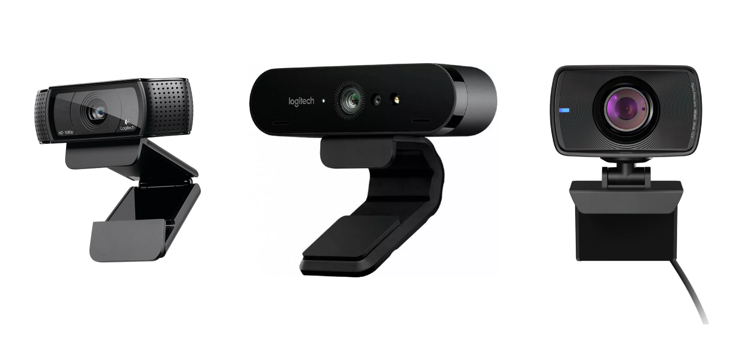 The Logitech C920 webcam, Logitech 4K Brio and Elgato FaceCam