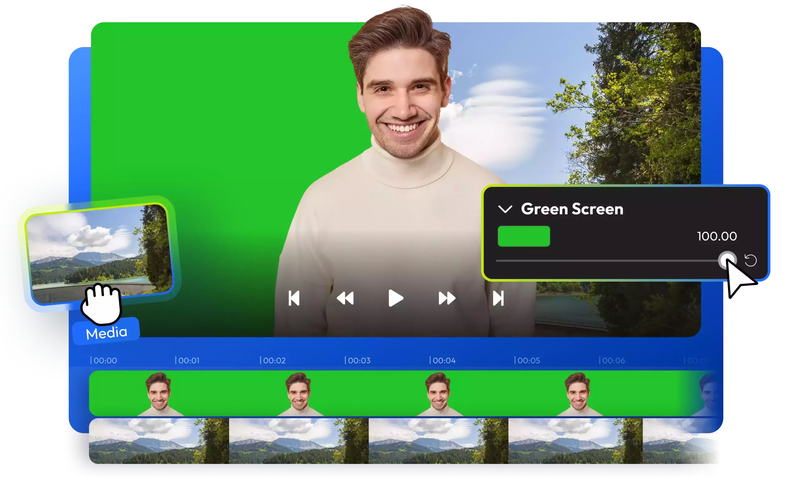 Efectos pantalla Cómo hacer un vídeo con croma online Flixier