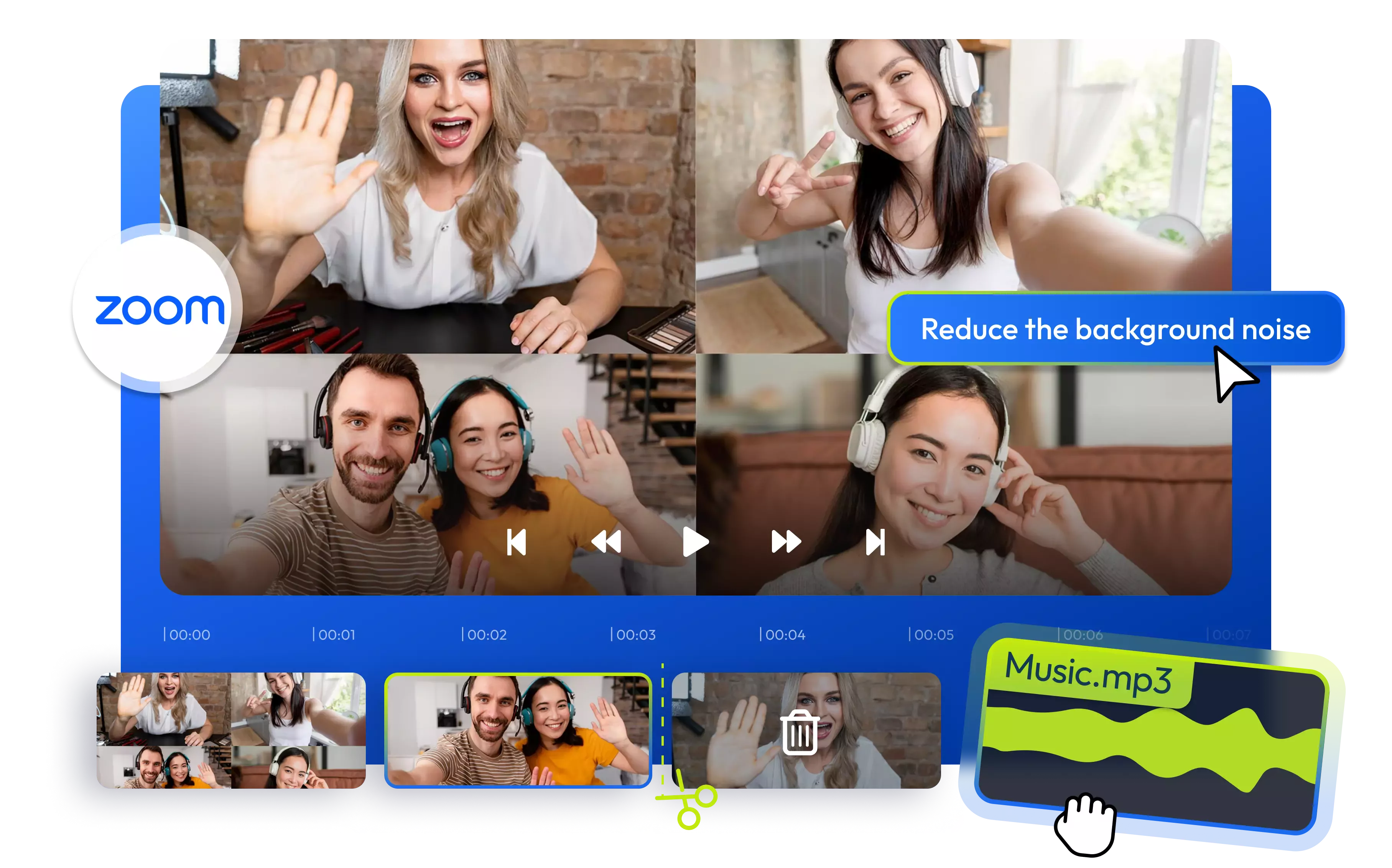 Zoom-Aufnahmen in wenigen Minuten online bearbeiten