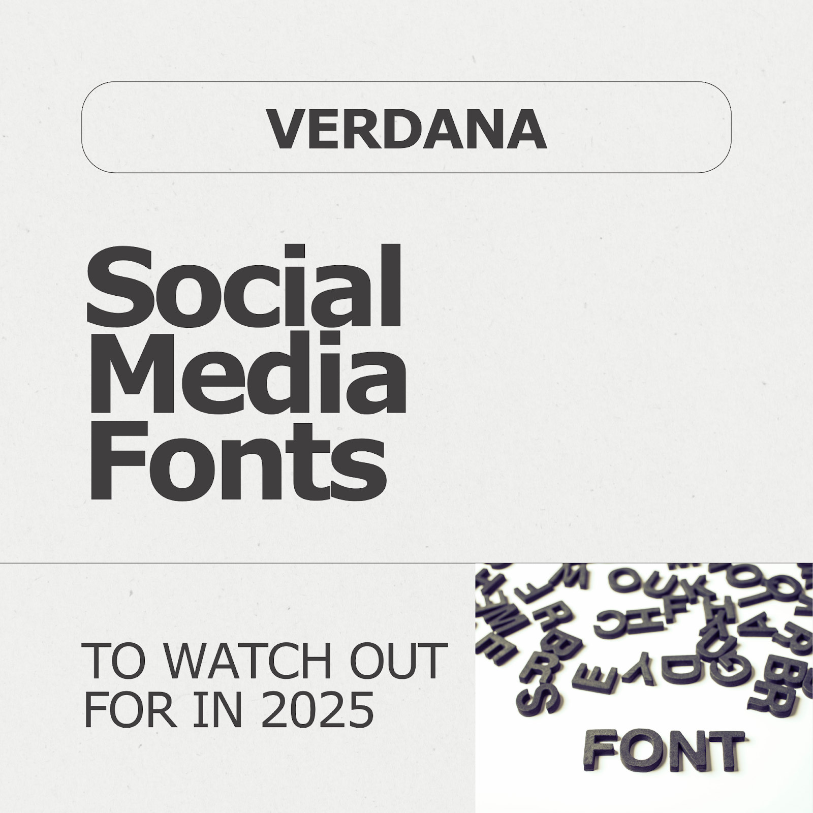 VERDANA font for social media