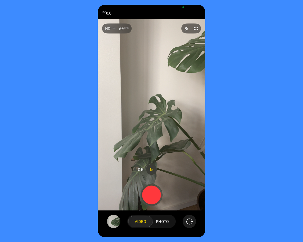 opening camera app on iphone