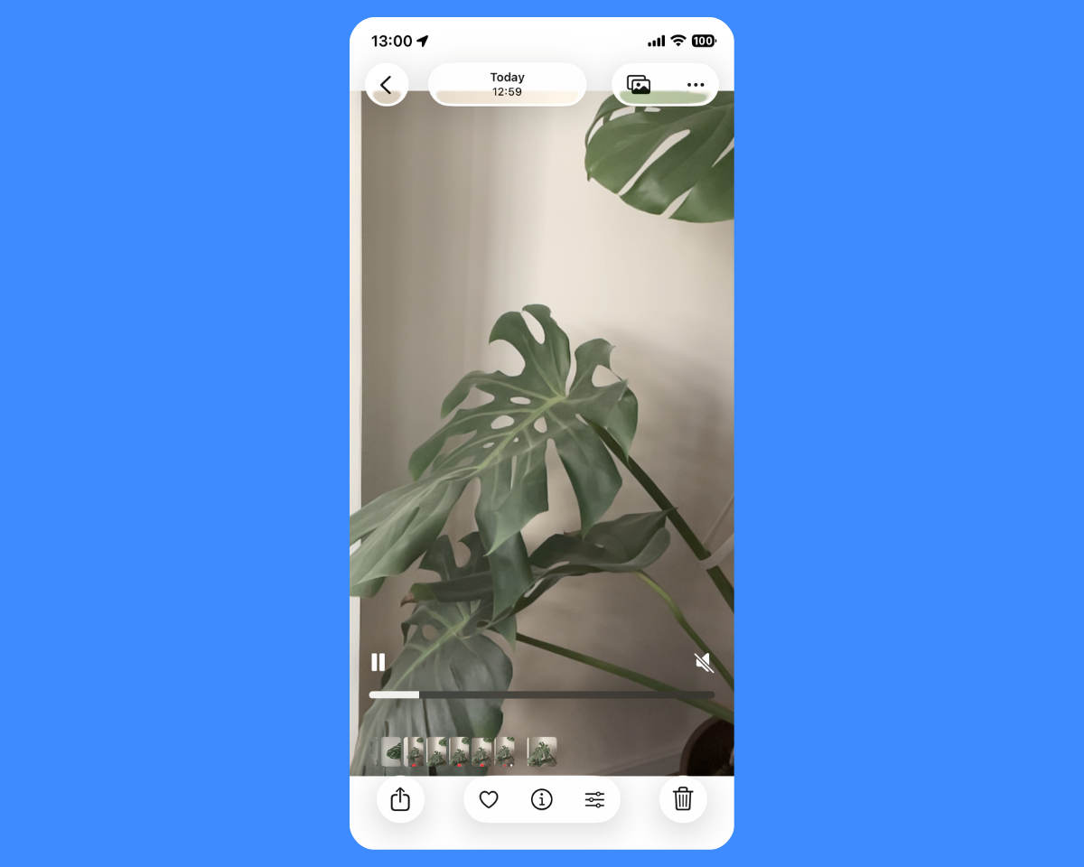reviewing slow motion video on iphone