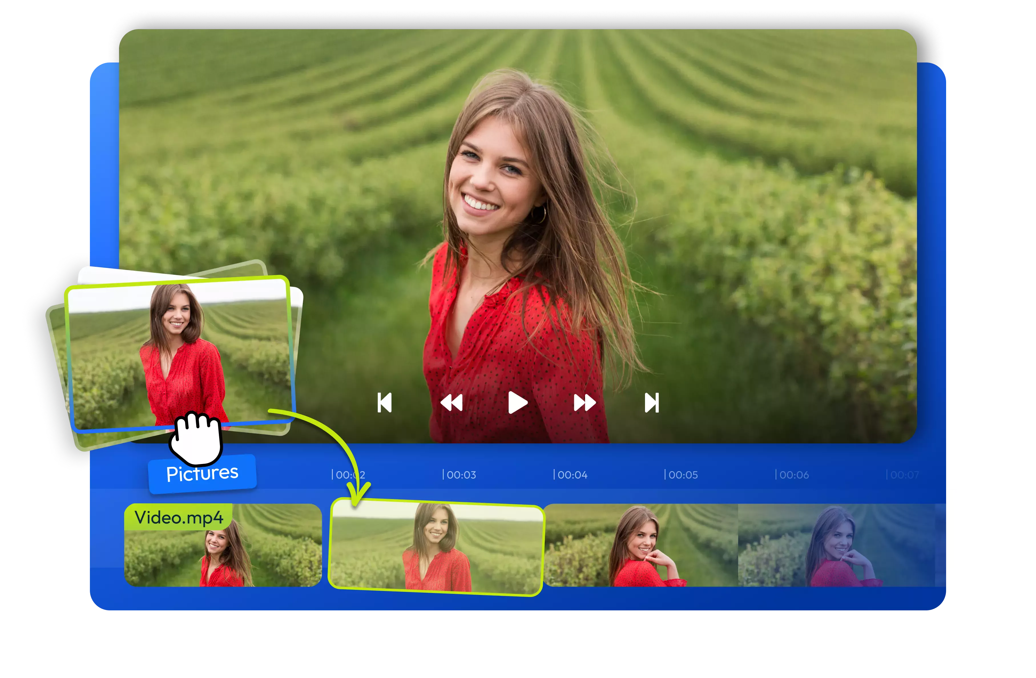 Add images to your video online