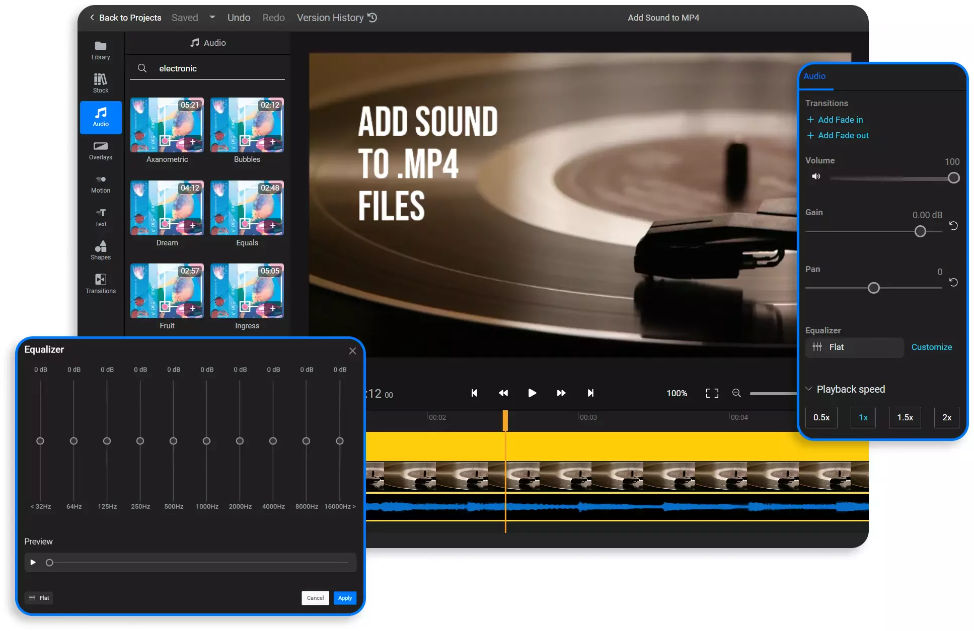 Add Audio to MP4 Online