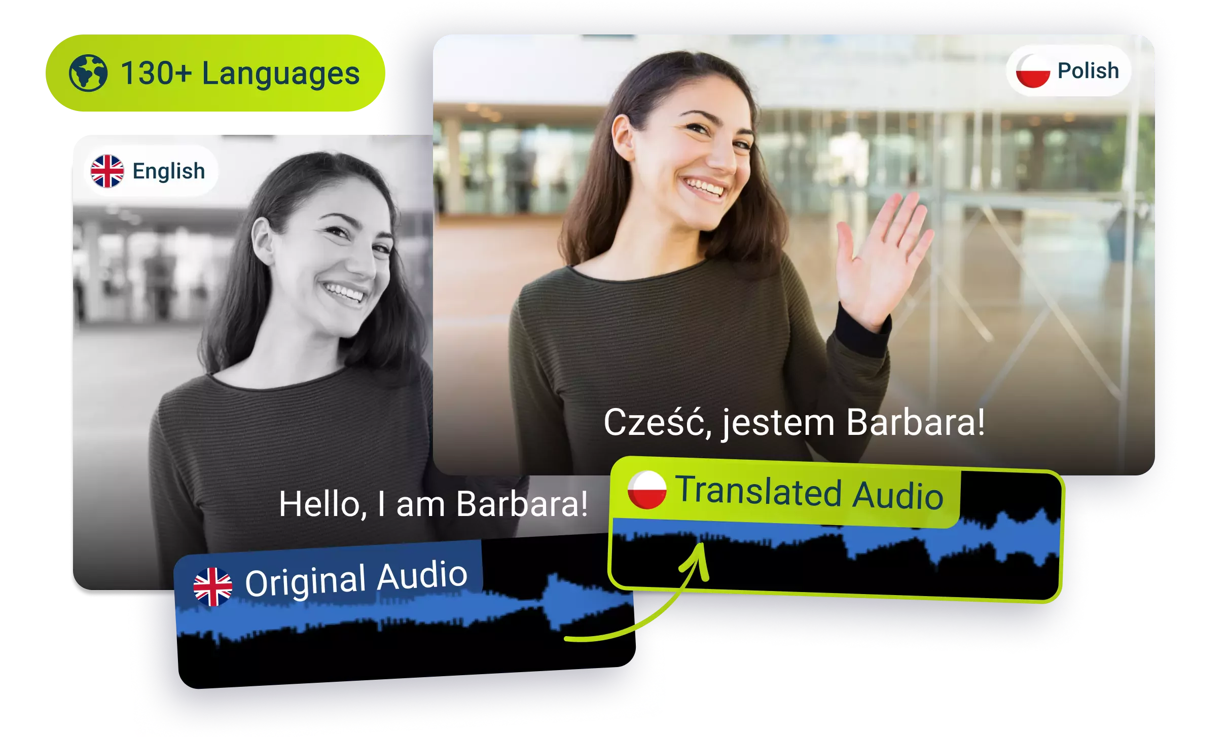 Traducir audio de inglés a polaco con IA