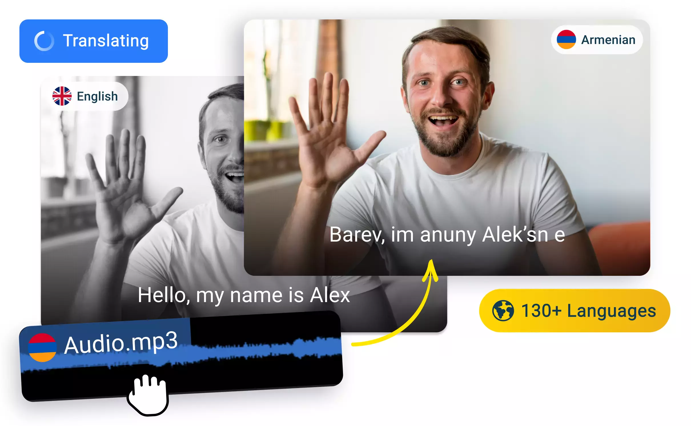 Traducción de audio de inglés a armenio