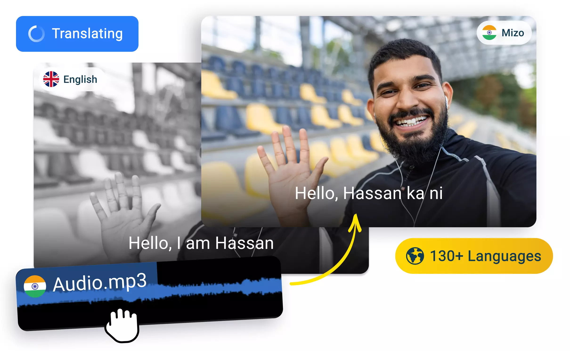 Traducción de audio de inglés a mizo con IA