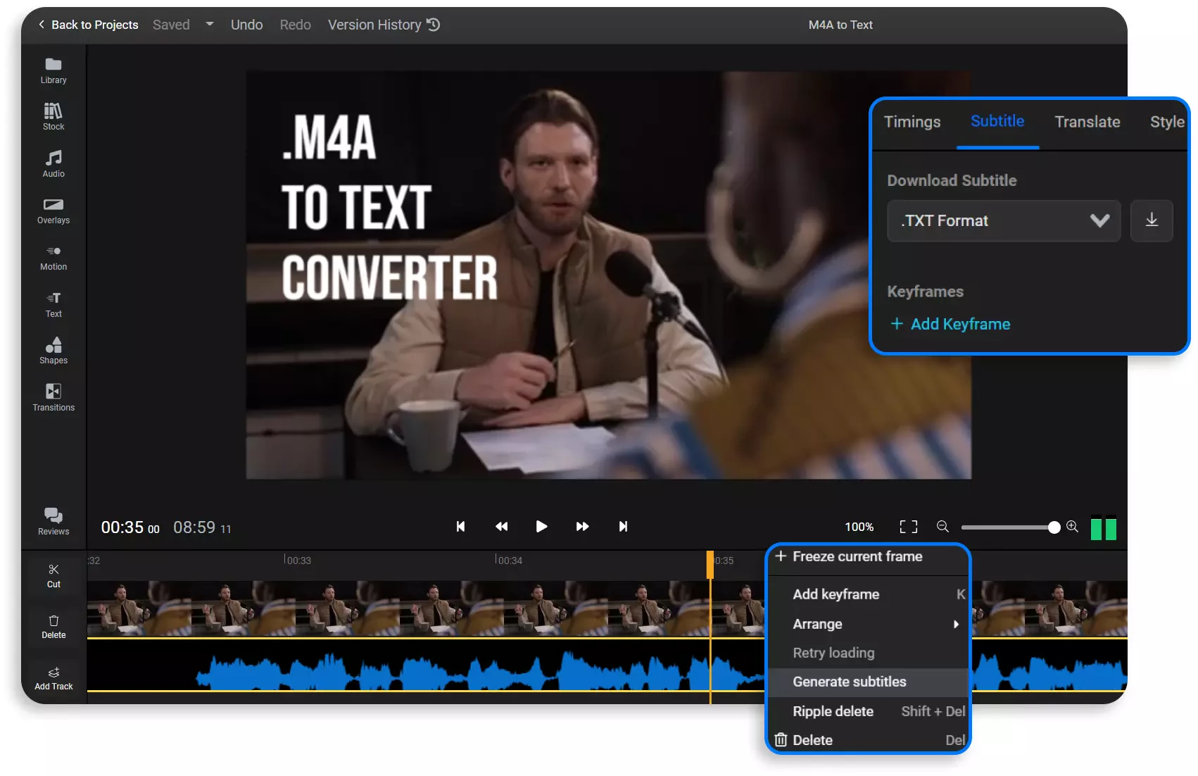 M4A to Text Converter