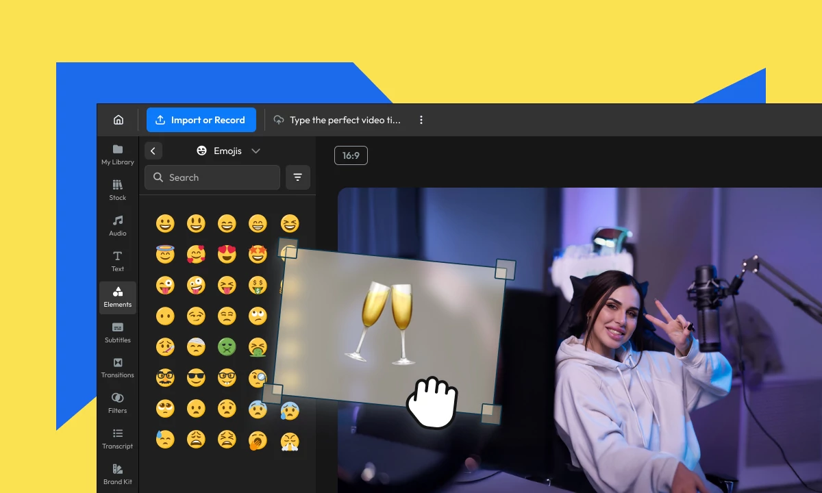 Add Emojis to Videos Online Fast & Free
