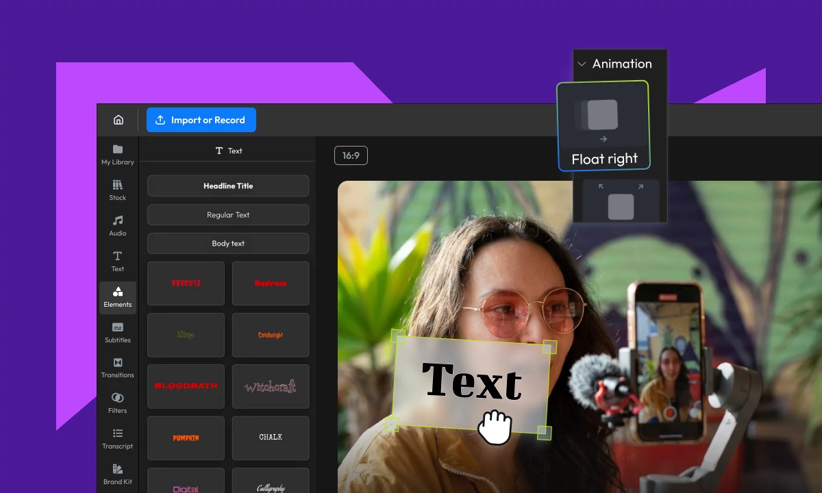 Add Moving Text to Video with Flixier