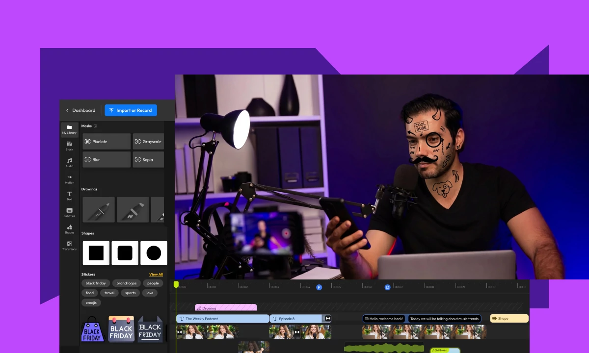 Draw on Video with Flixier