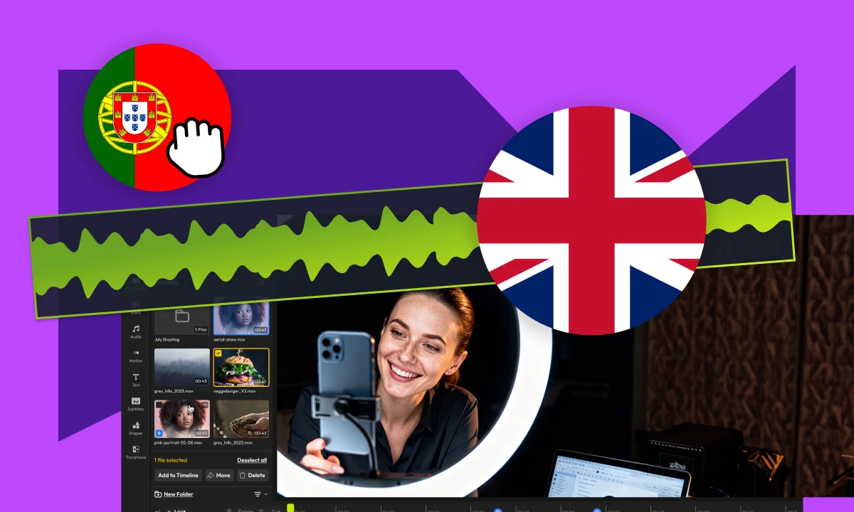 Translate Portuguese to English audio