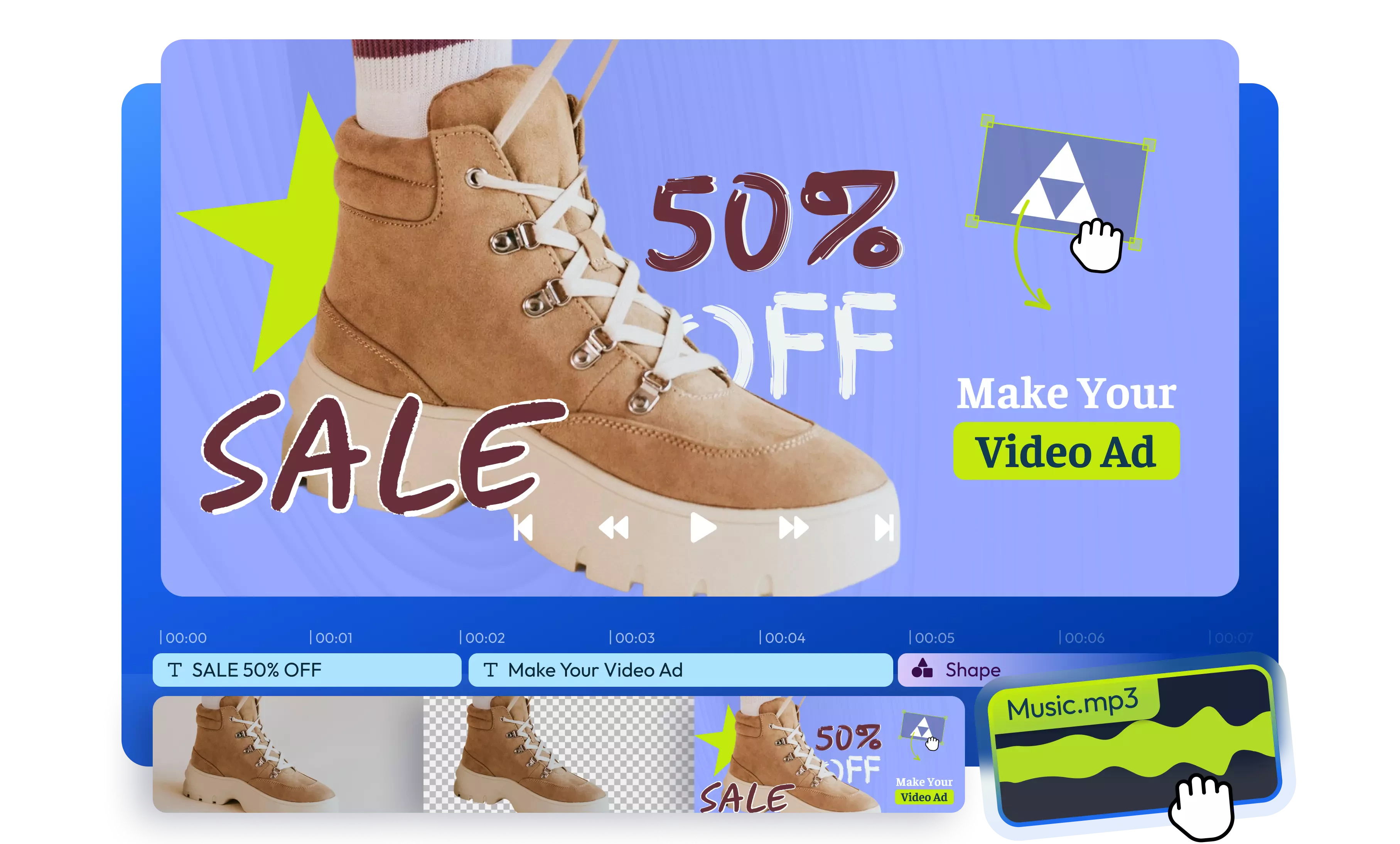 Creador de anuncios en vídeo con plantillas profesionales e IA