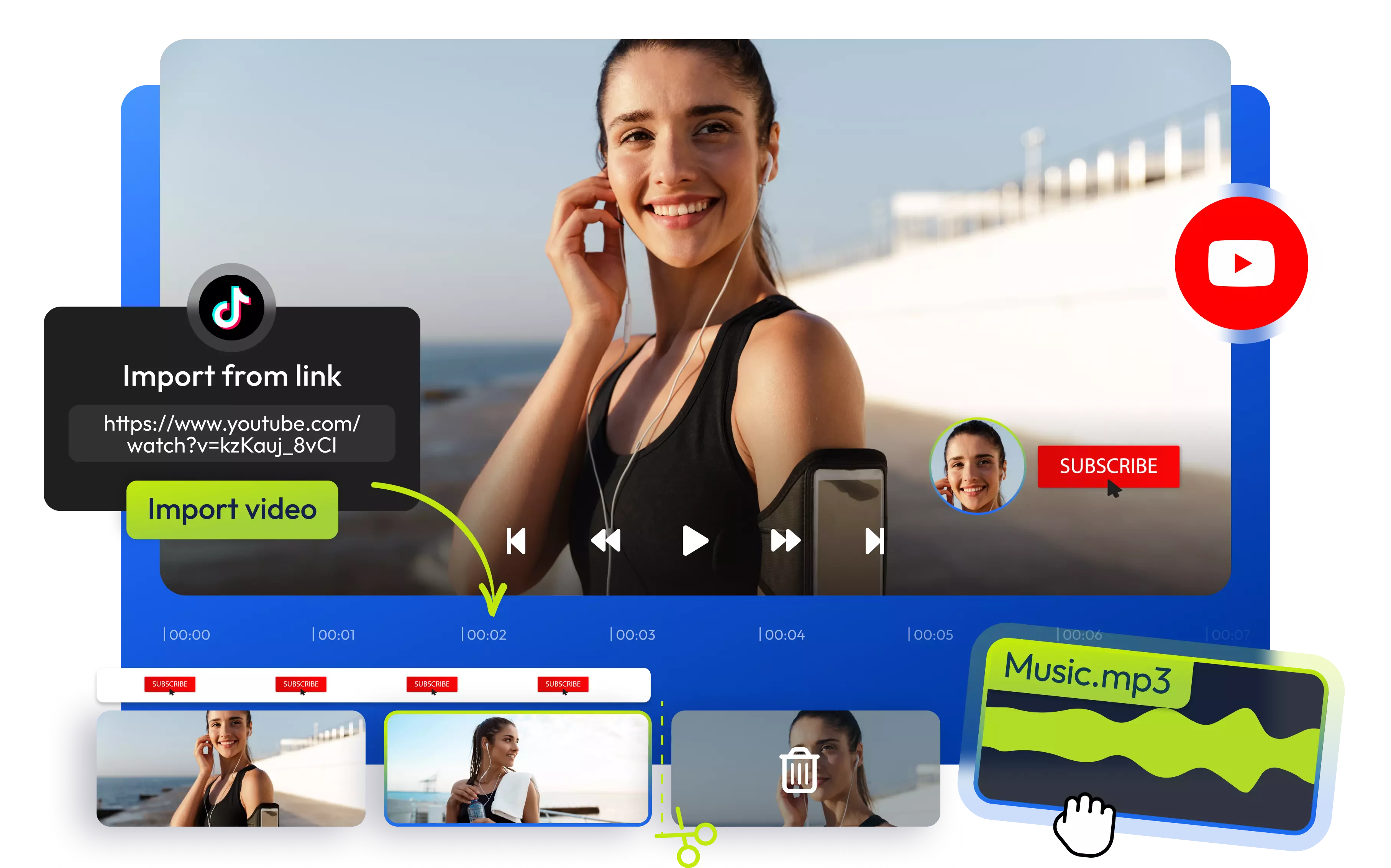 Editor de videos para YouTube con herramientas de IA para tu canal