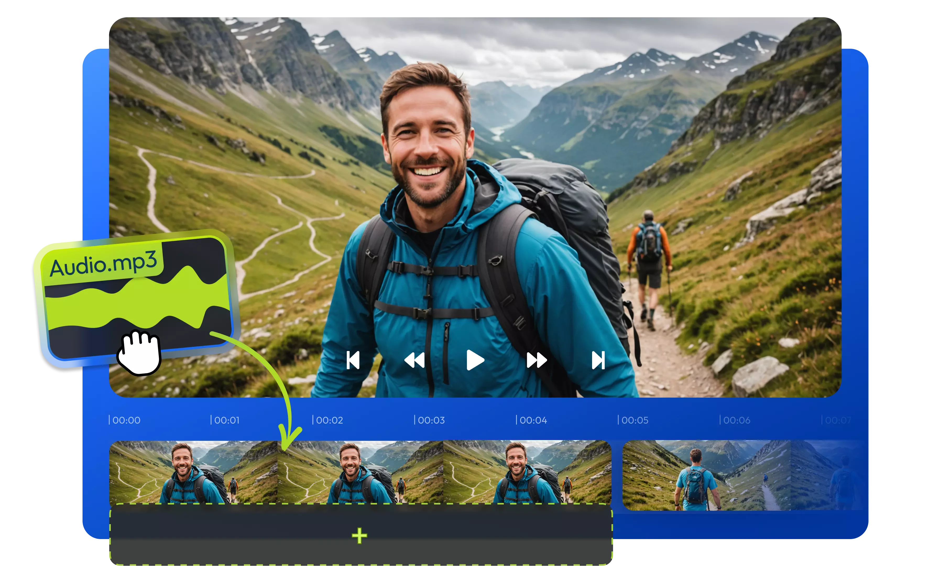 Añade audio a un vídeo con capas de sonido de calidad profesional